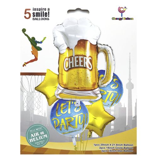 Wine Beer Champagne Foil Balloon Set