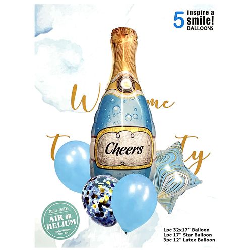 Wine Beer Champagne Foil Balloon Set