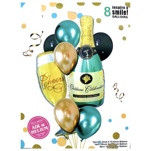 Wine Beer Champagne Foil Balloon Set