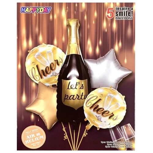 Wine Beer Champagne Foil Balloon Set