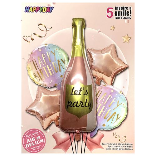 Wine Beer Champagne Foil Balloon Set