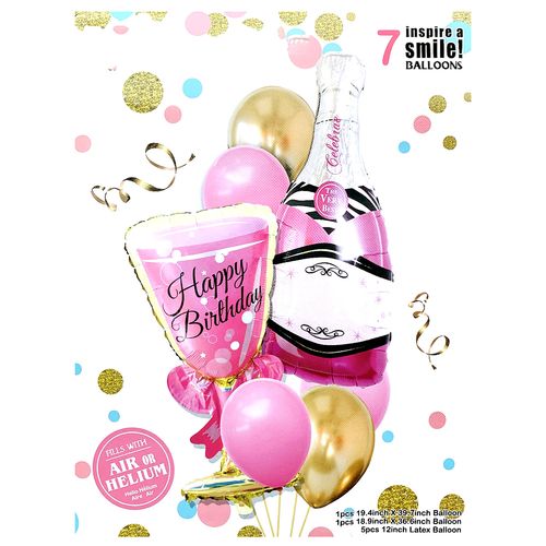 Wine Beer Champagne Foil Balloon Set