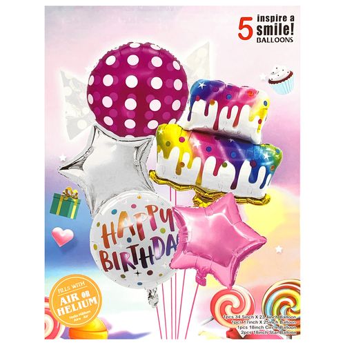 HB Cake Gift Theme Foil Balloon set