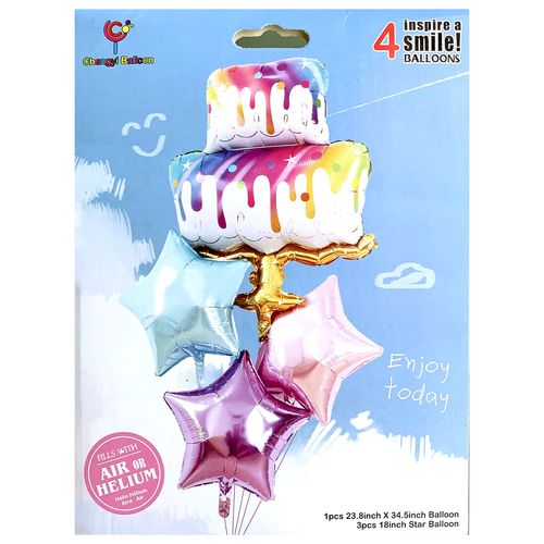 HB Cake Foil Balloon set (6pcs) Birthday