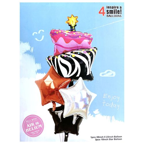 HB Cake Foil Balloon set (6pcs) Birthday