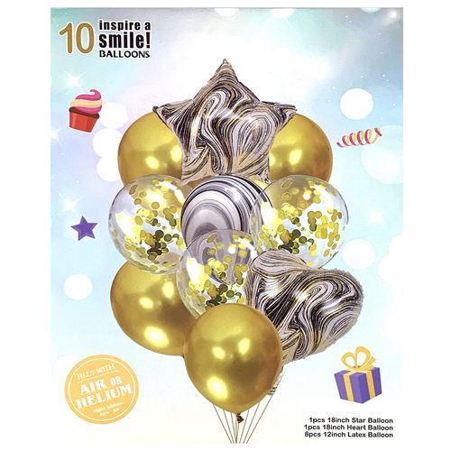 Star Heart Marble Balloon Set