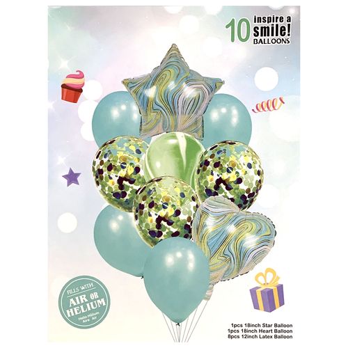 Star Heart Marble Balloon Set