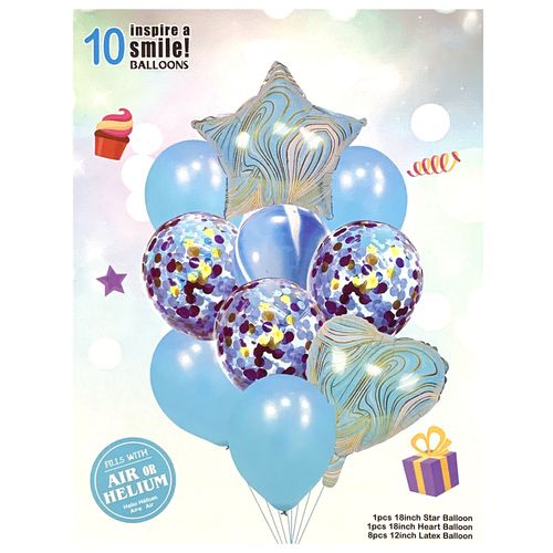 Star Heart Marble Balloon Set