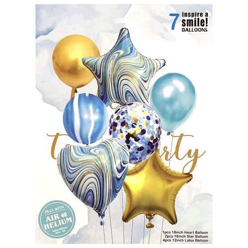 Star Heart Marble Balloon Set