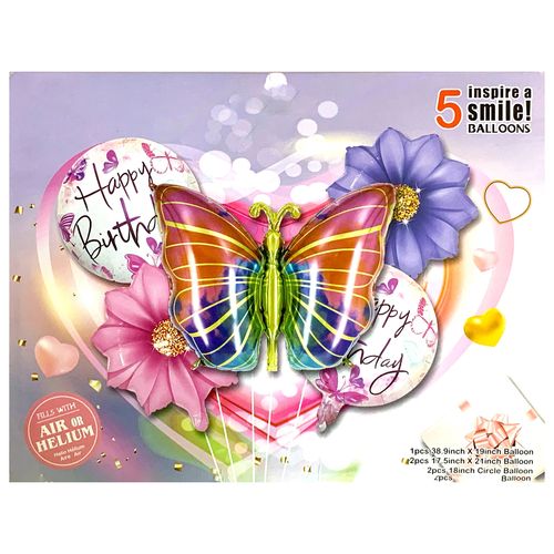 Girly Flower Love Valentines Foil Balloon Set