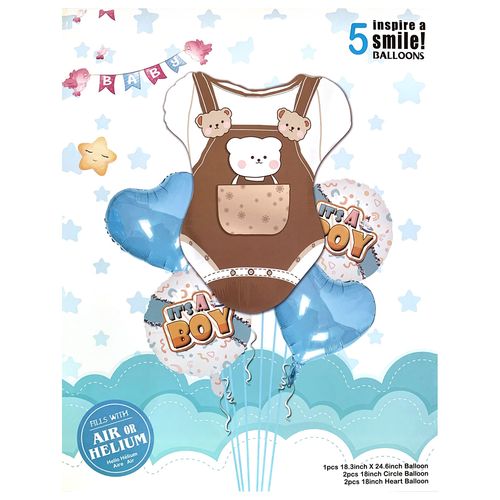 Baby Boy or Baby Girl Foil Balloon Set