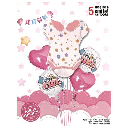 Baby Boy or Baby Girl Foil Balloon Set