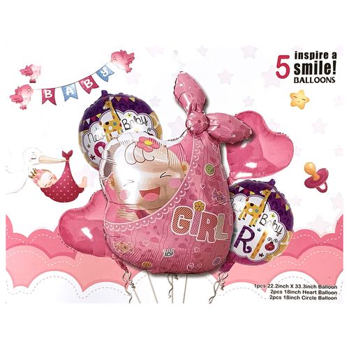 Baby Boy or Baby Girl Foil Balloon Set