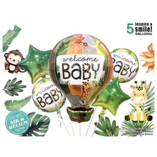 Baby Boy or Baby Girl Foil Balloon Set