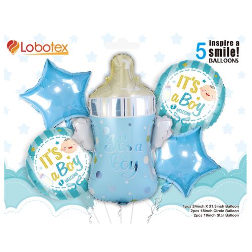 Baby Boy or Baby Girl Foil Balloon Set