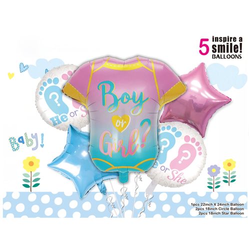 Baby Boy or Baby Girl Foil Balloon Set