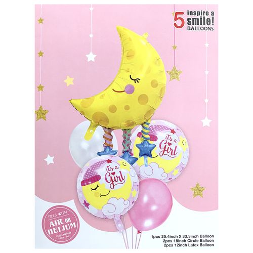 Baby Boy or Baby Girl Foil Balloon Set