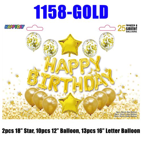 Happy Birthday Big Foil Set 25pcs