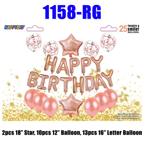 Happy Birthday Big Foil Set 25pcs