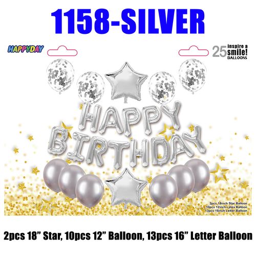 Happy Birthday Big Foil Set 25pcs