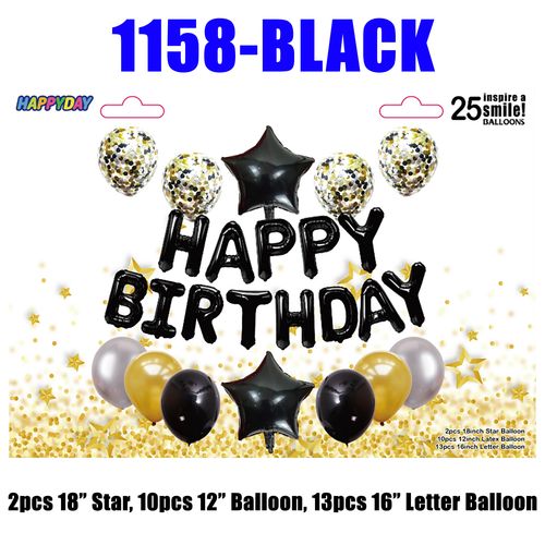 Happy Birthday Big Foil Balloon Set 25pcs