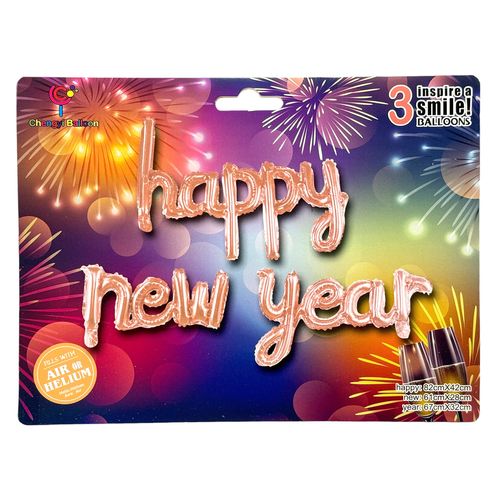 Happy New Year Linked Cursive Foil Letter Set 14inch