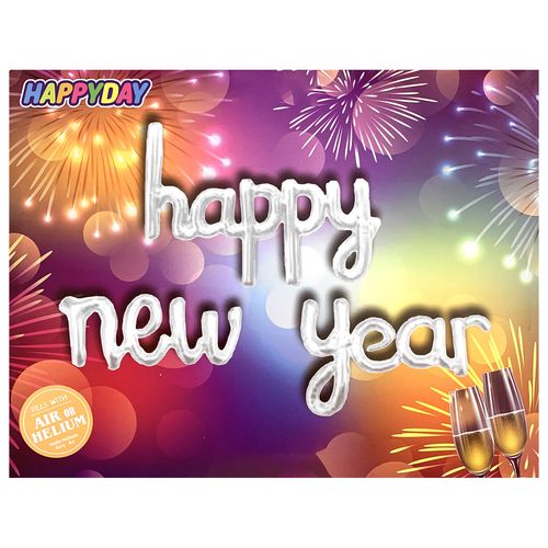 Happy New Year Linked Cursive Foil Letter Set 14inch