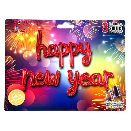 Happy New Year Linked Cursive Foil Letter Set 14inch