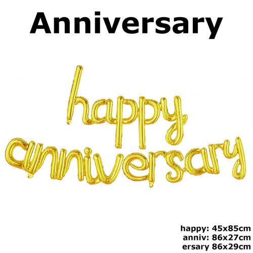 Happy Anniversary Letter Foil Balloon Set