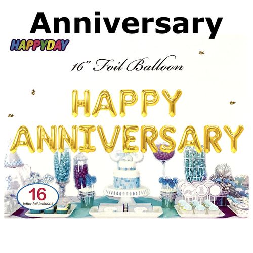 Happy Anniversary Letter Foil Balloon Set