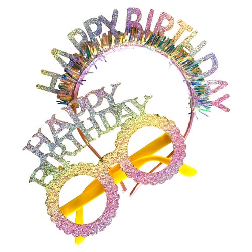 Happy Birthday Bride Mermaid Unicorn Congrats Costume Headband Glasses and Props