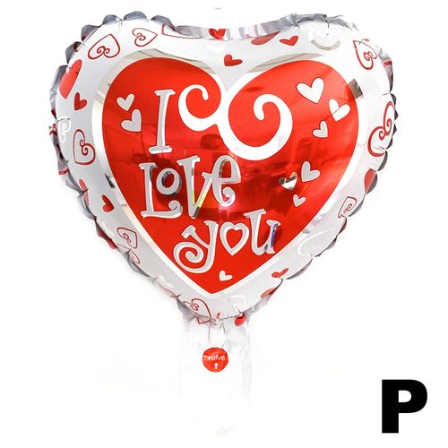 Printed Heart Balloon Loose 10 inches