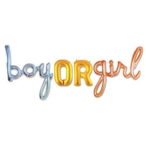 Boy or Girl Gender Reveal Foil Balloon Set