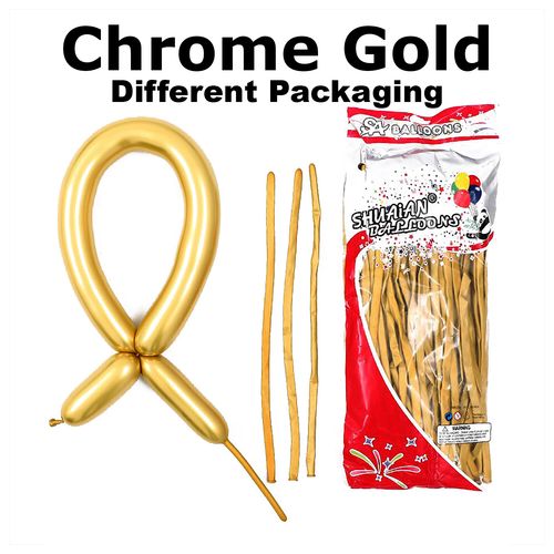 REPACKED 10pcs Long Chrome Balloons 1.8g