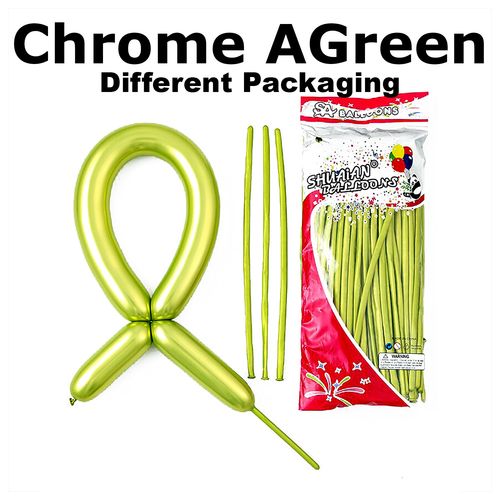 REPACKED 10pcs Long Chrome Balloons 1.8g