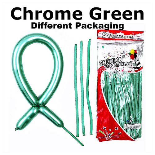 REPACKED 10pcs Long Chrome Balloons 1.8g