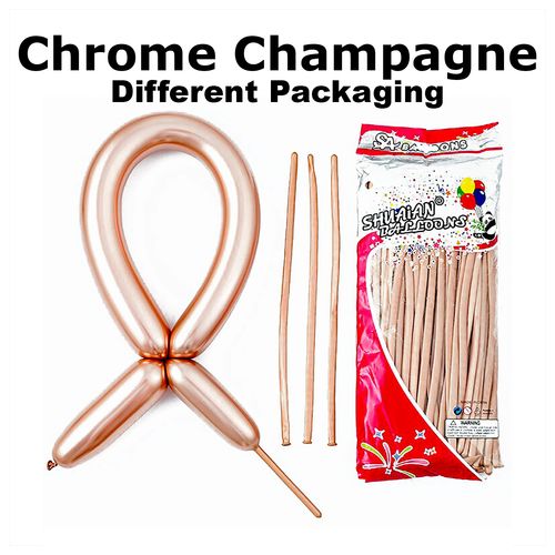 REPACKED 10pcs Long Chrome Balloons 1.8g