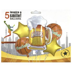 Beer Basketball Set Foil Balloon 5 pcs