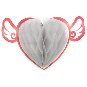 Heart Honeycomb with Angel Wings 25cm