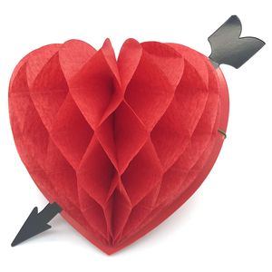 Heart Honeycomb with arrow 30cm