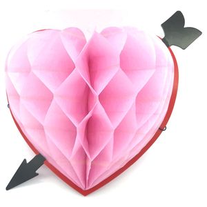 Heart Honeycomb with arrow 30cm