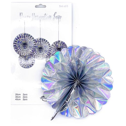 Hologram Paper Fan 6pcs