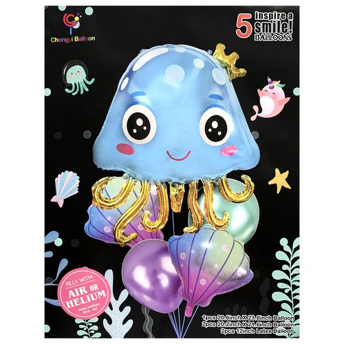 Mermaid Foil Balloon Set 5pcs