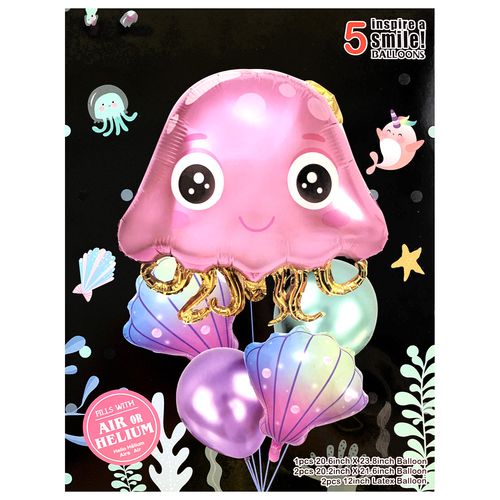 Mermaid Foil Balloon Set 5pcs