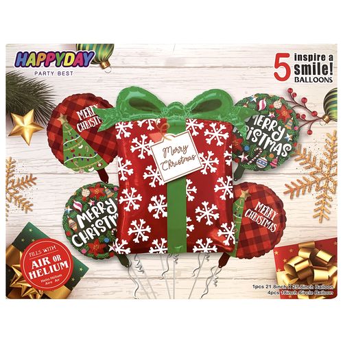 Xmas Foil Balloon Set 5pcs (Christmas)