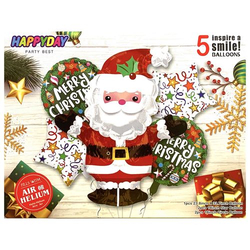 Xmas Foil Balloon Set 5pcs (Christmas)