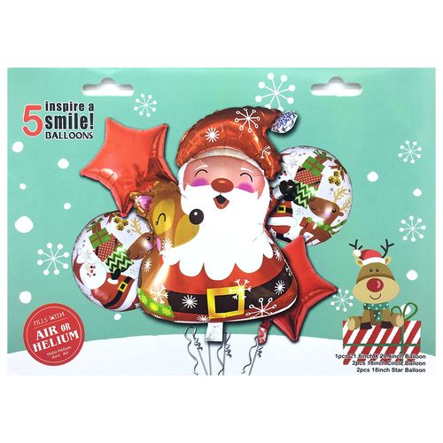 Xmas Foil Balloon Set 5pcs (Christmas)