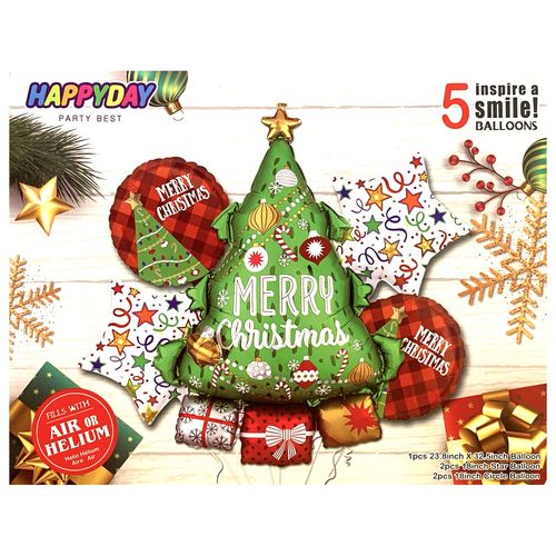 Xmas Foil Balloon Set 5pcs (Christmas)