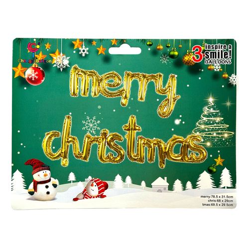 Merry Christmas Letter Foil Balloon Set 16 inches