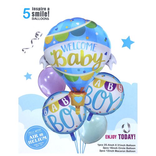 Welcome Baby Hot Air 5pcs Balloon Set